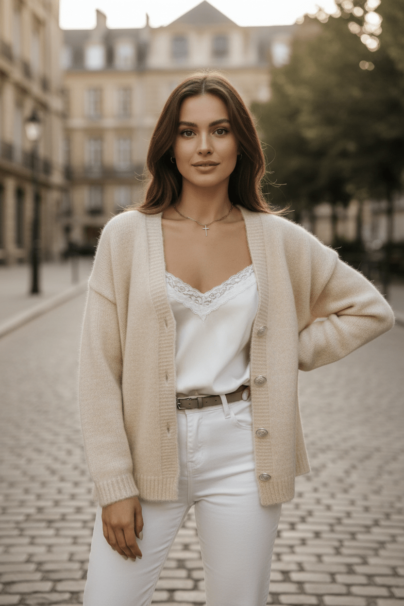 Women’s Oversized Fuzzy Knit Button Cardigan