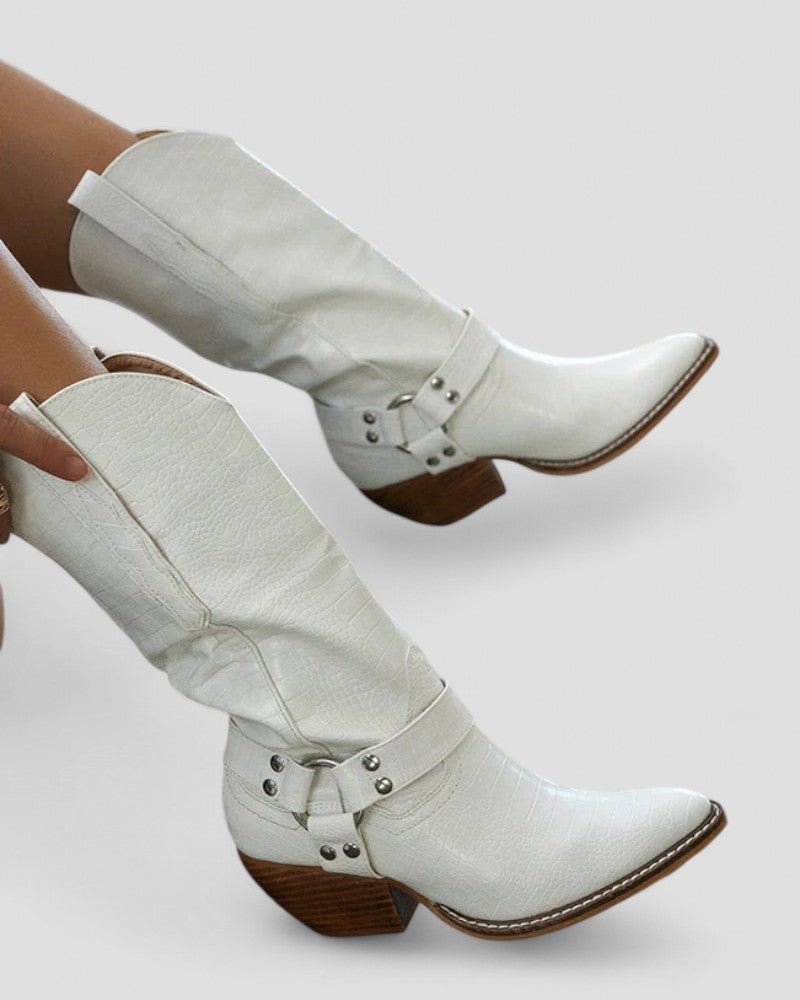 Orthopedic Cow Print Western Cowboy Boots for Women