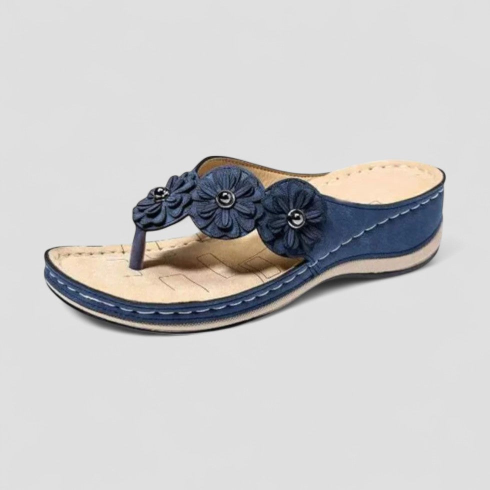 Orthopedic Flower Embellished Summer Thong Sandals