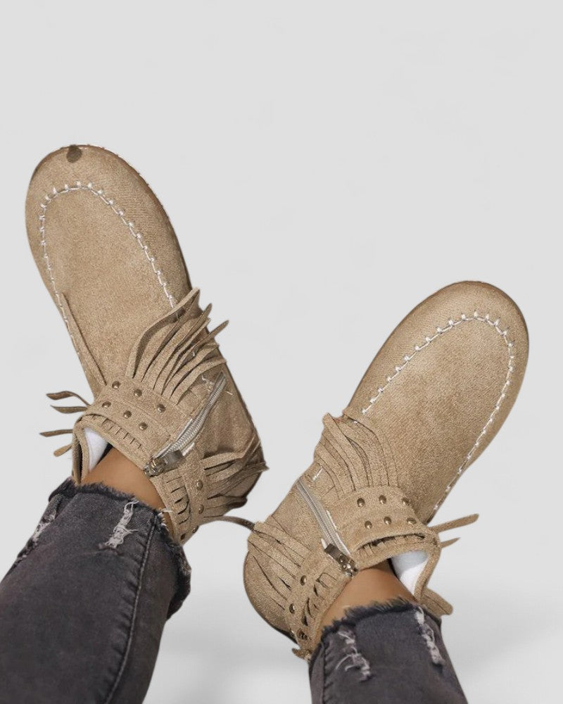 Orthopedic Fringe Ankle Boots for Women