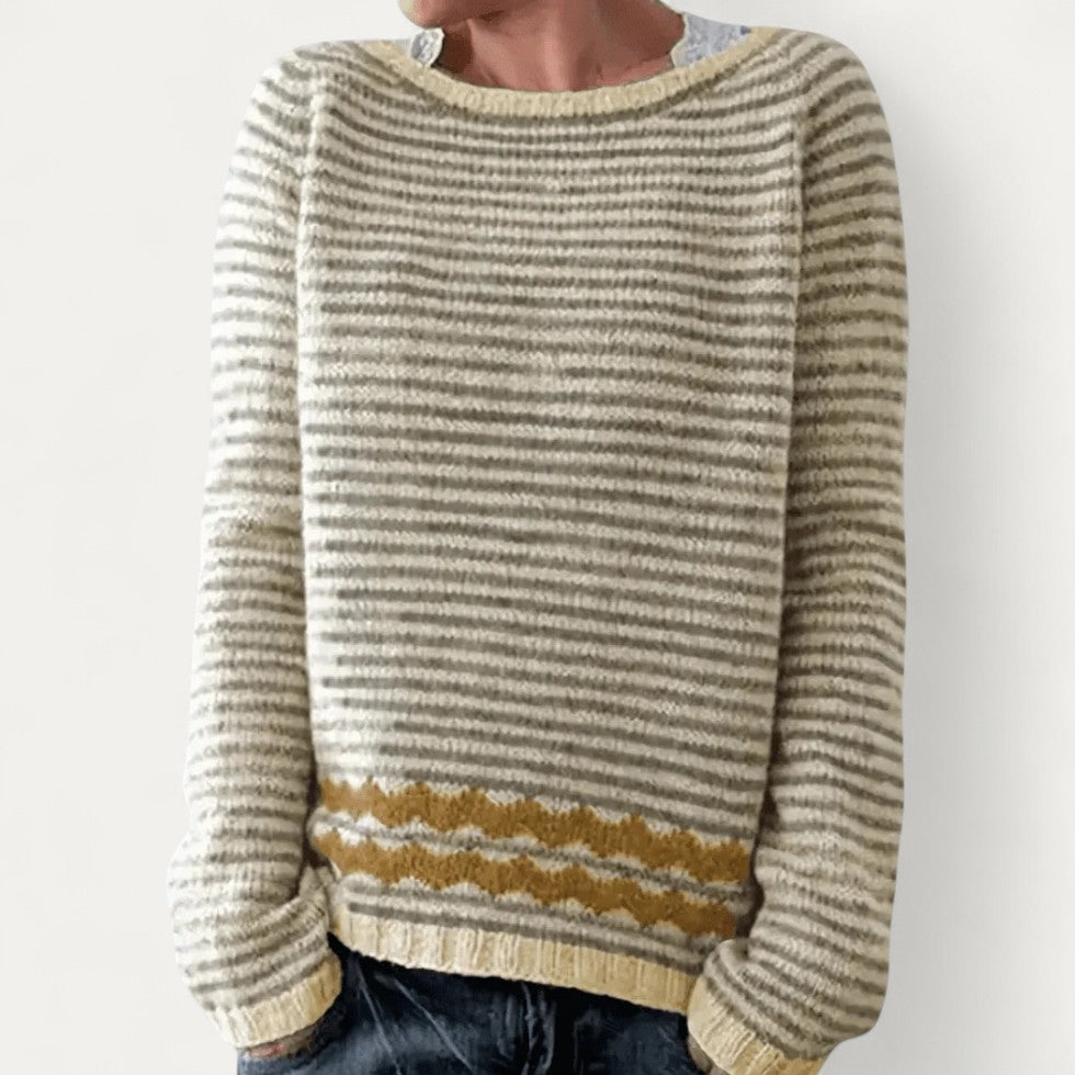 Women’s Striped Textured Knit Sweater