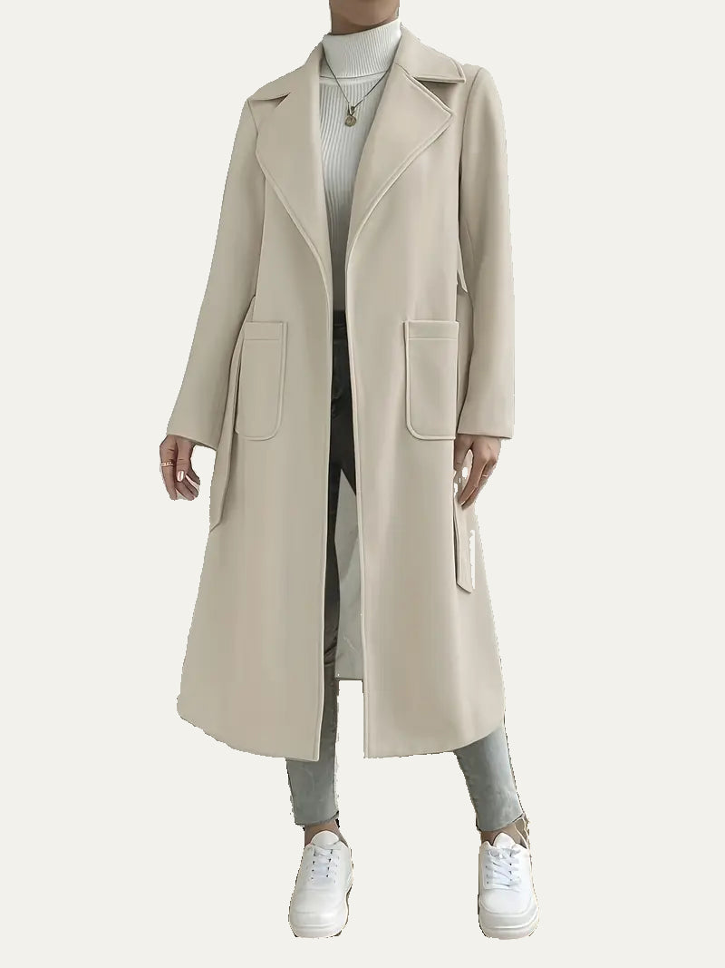 Women’s Relaxed Drape-Front Long Coat