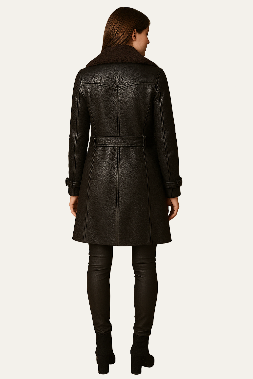 Women’s Double-Breasted Shearling Collar Coat