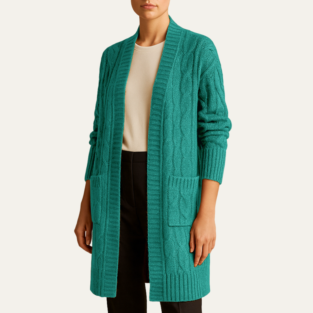 Women’s Cozy Cable Knit Longline Cardigan