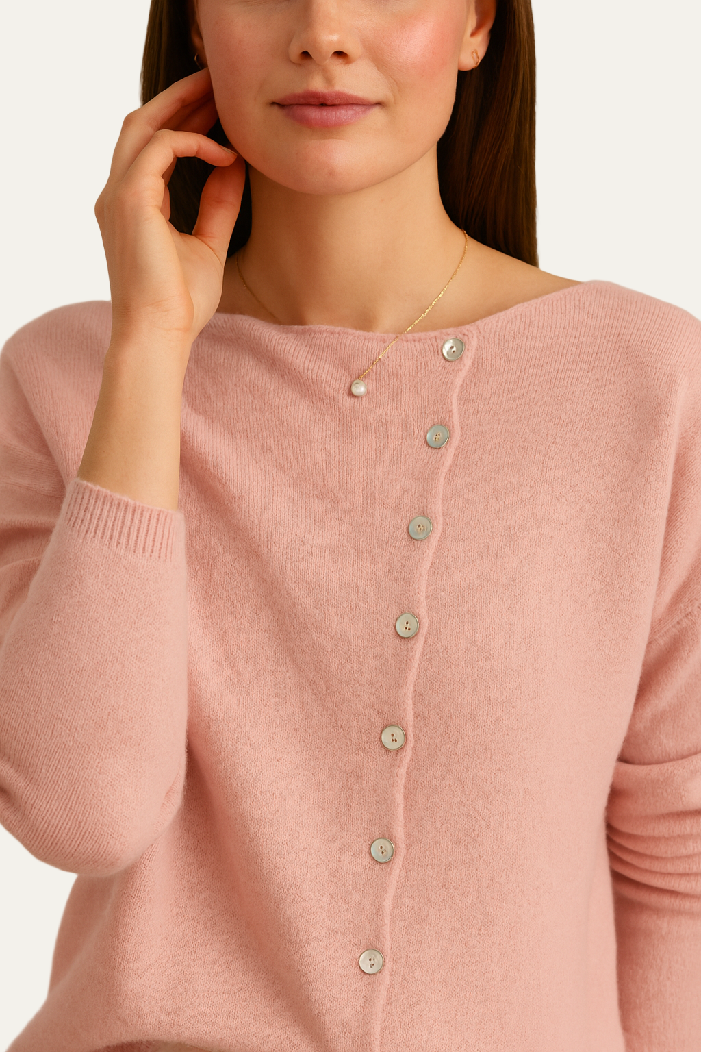 Women’s Asymmetrical Button Knit Cardigan