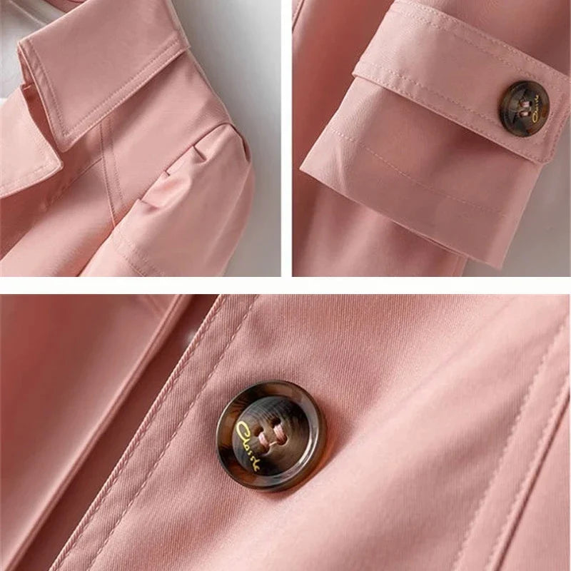 Women's Stylish Mid-Length Trench Coat