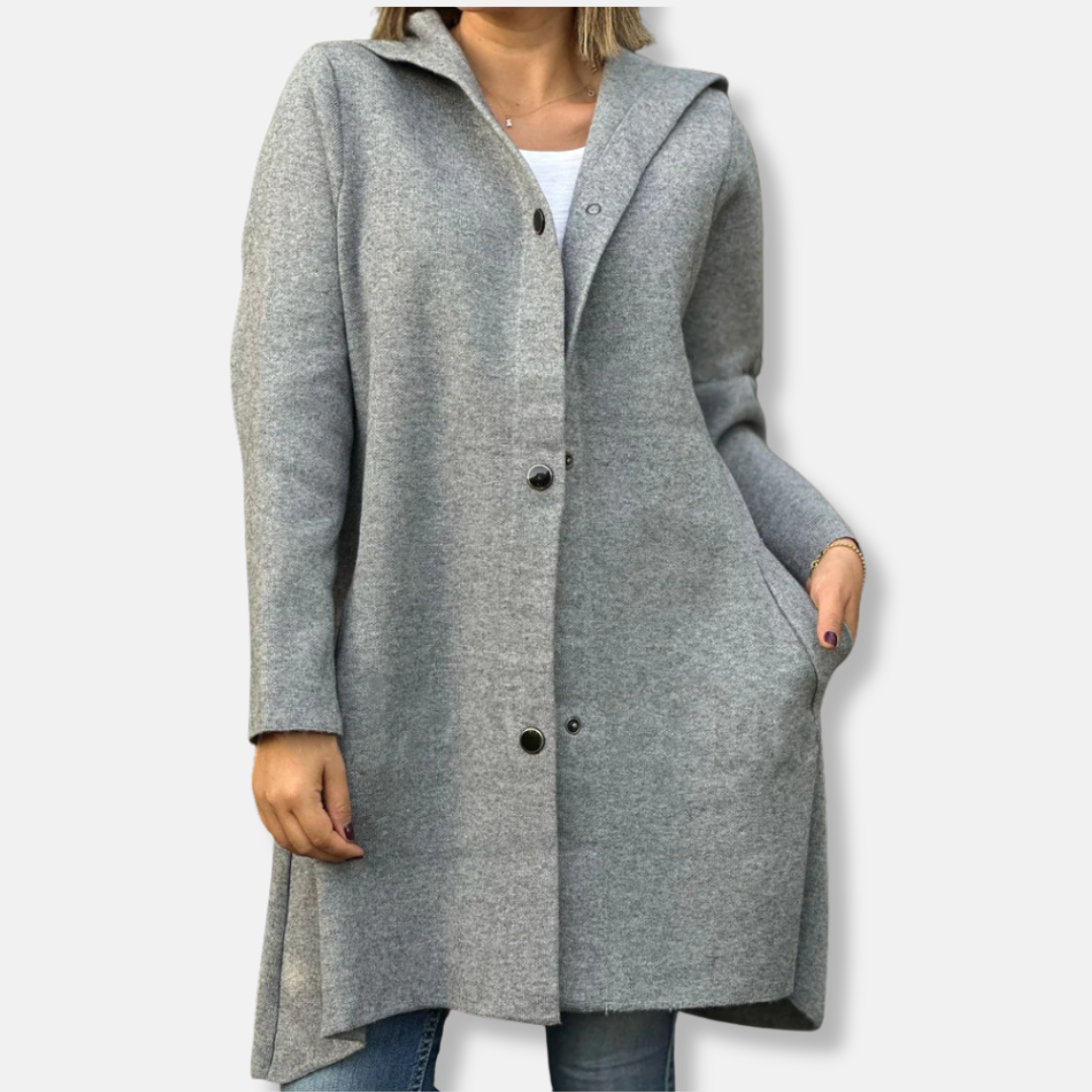 Women’s Hooded Long A-Line Coat