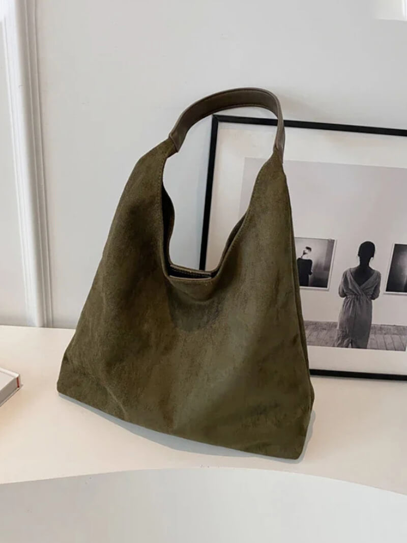 Women’s Suede handbag Minimalist Shopper bag Quiet Luxury