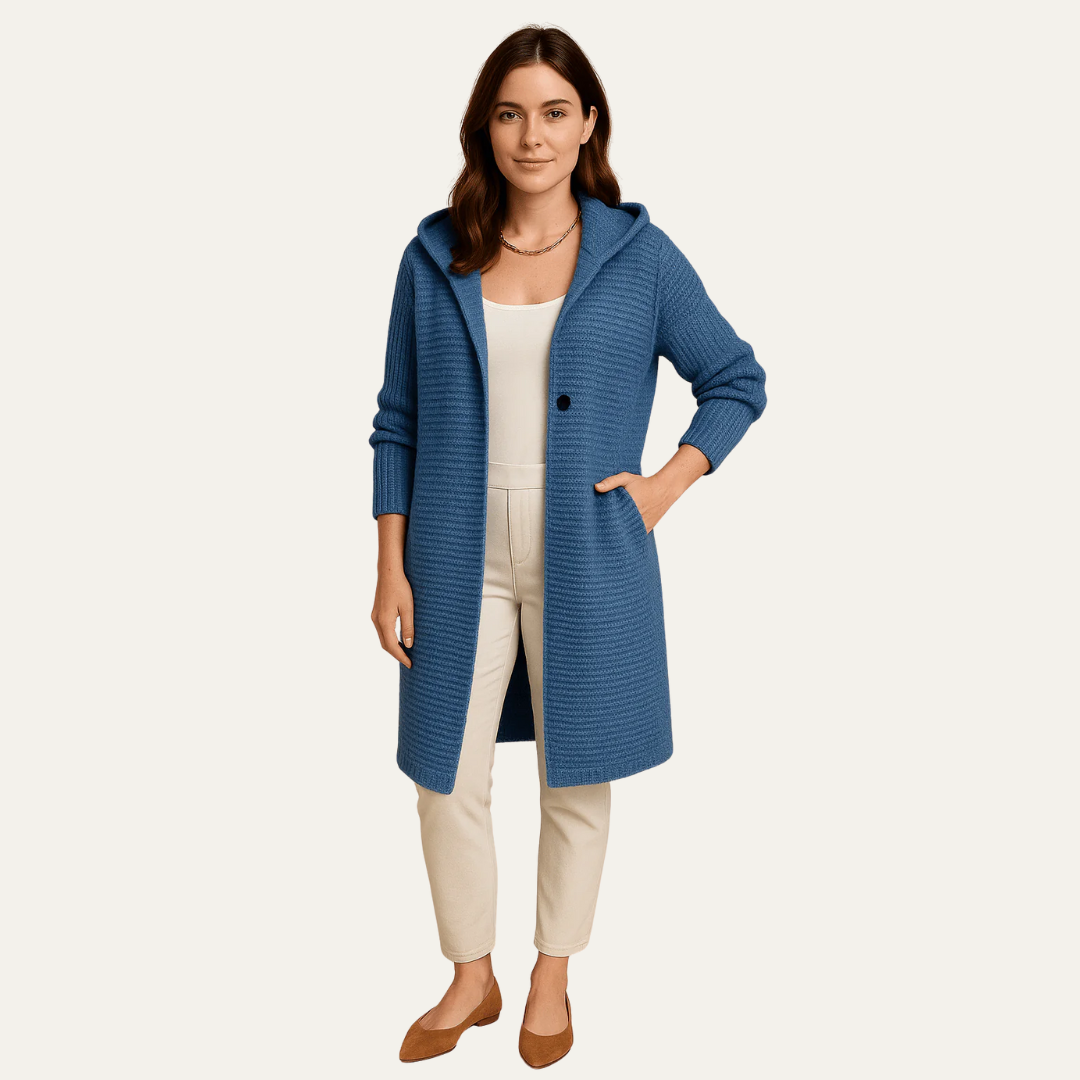 Women’s Ribbed Hooded Knit Coat