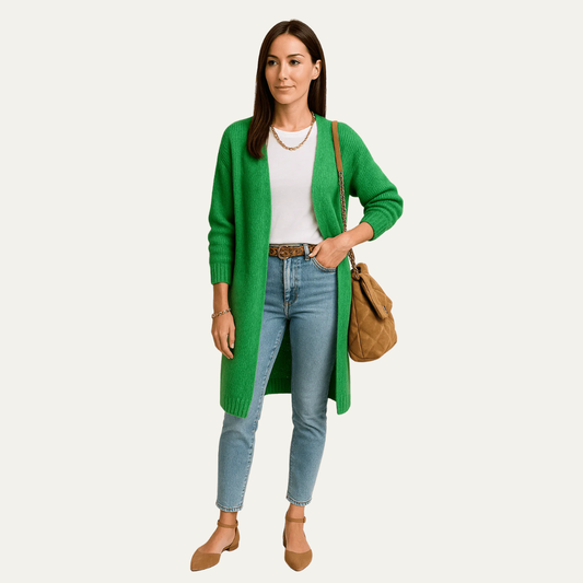 Women’s Fuzzy Longline Open Cardigan
