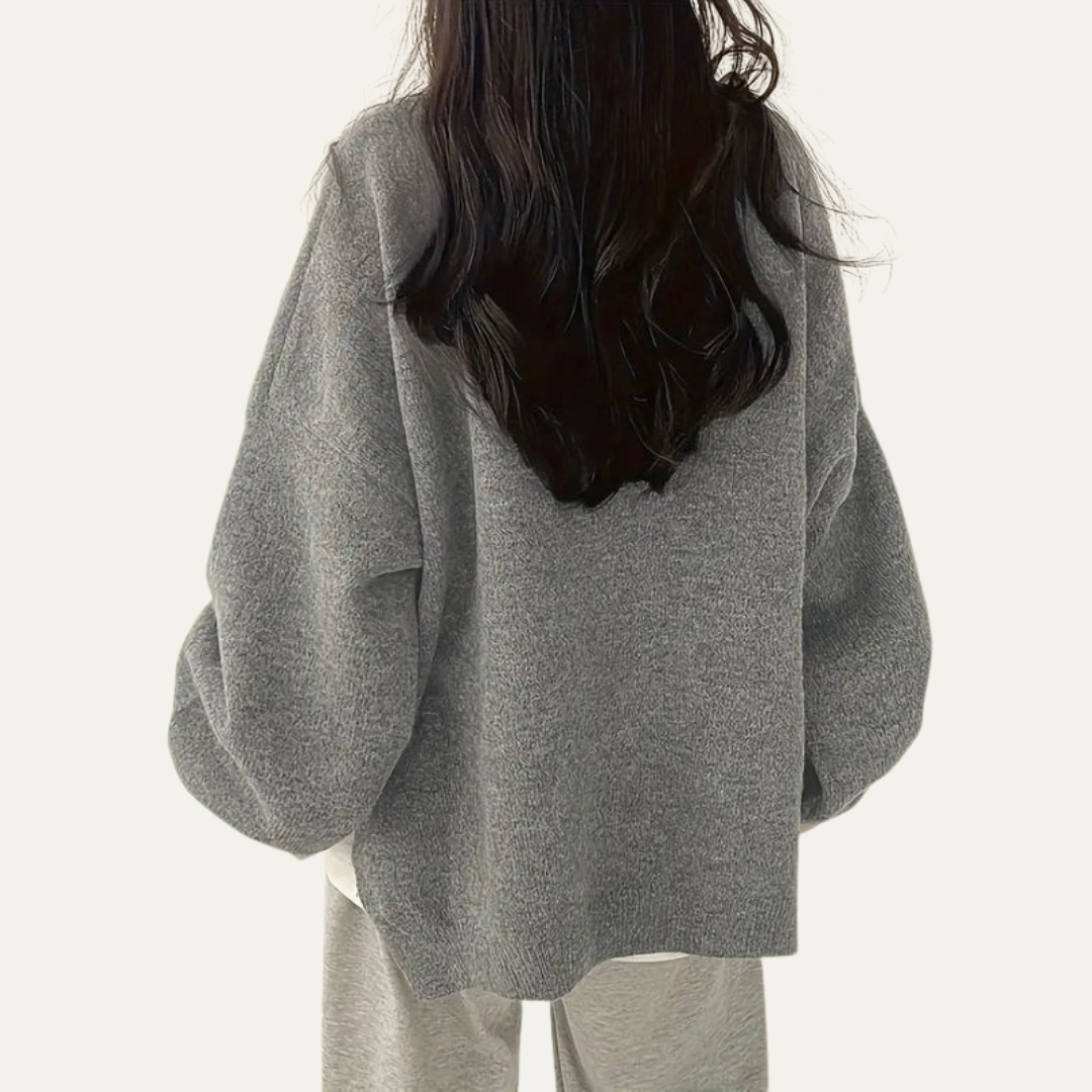 Women’s Relaxed Textured Crewneck Knit Sweater