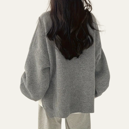 Women’s Relaxed Textured Crewneck Knit Sweater