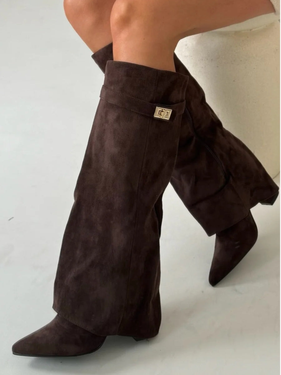 Classic Tall Black Suede Women's Boots