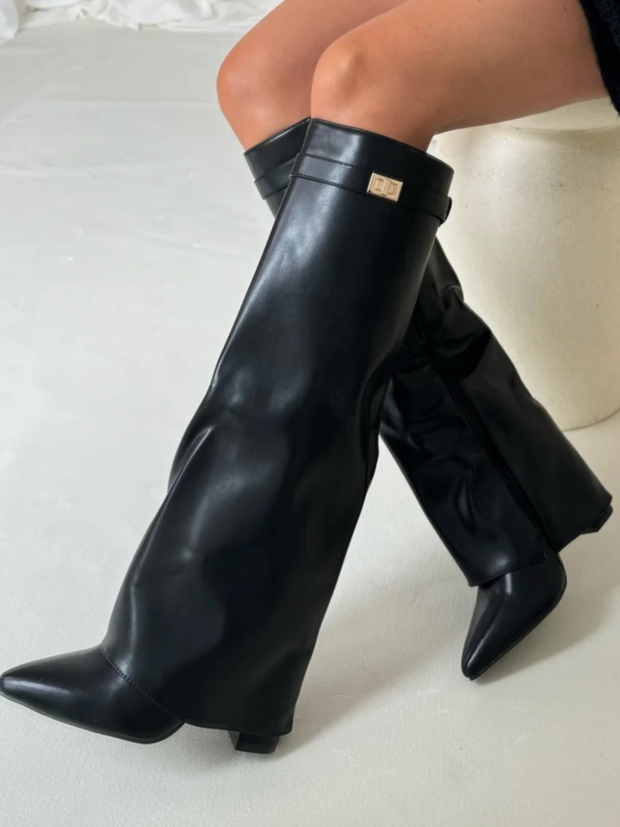 Classic Tall Black Suede Women's Boots