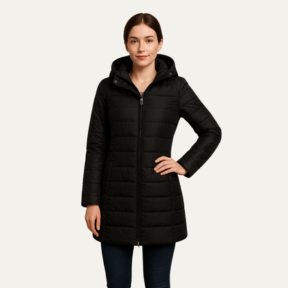 Women’s Long Line Hooded Puffer Coat