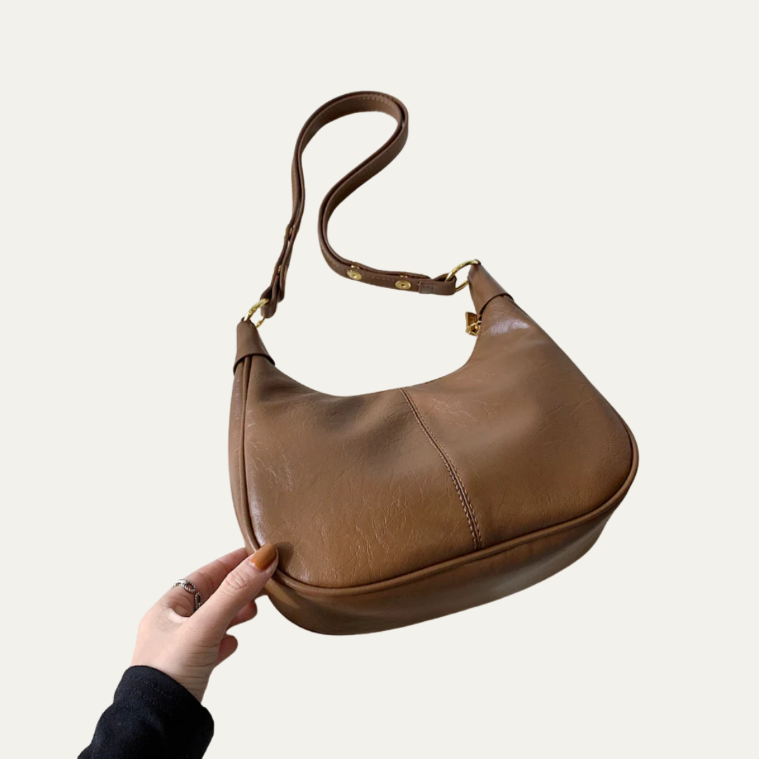 Women’s Crescent Faux Leather Shoulder Bag