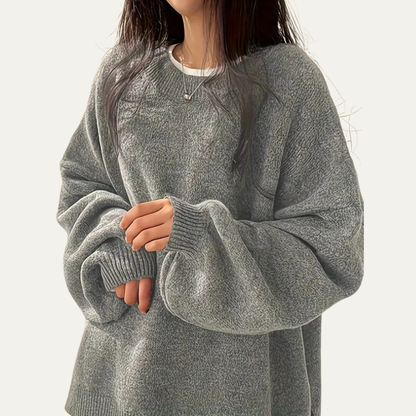 Women’s Relaxed Textured Crewneck Knit Sweater