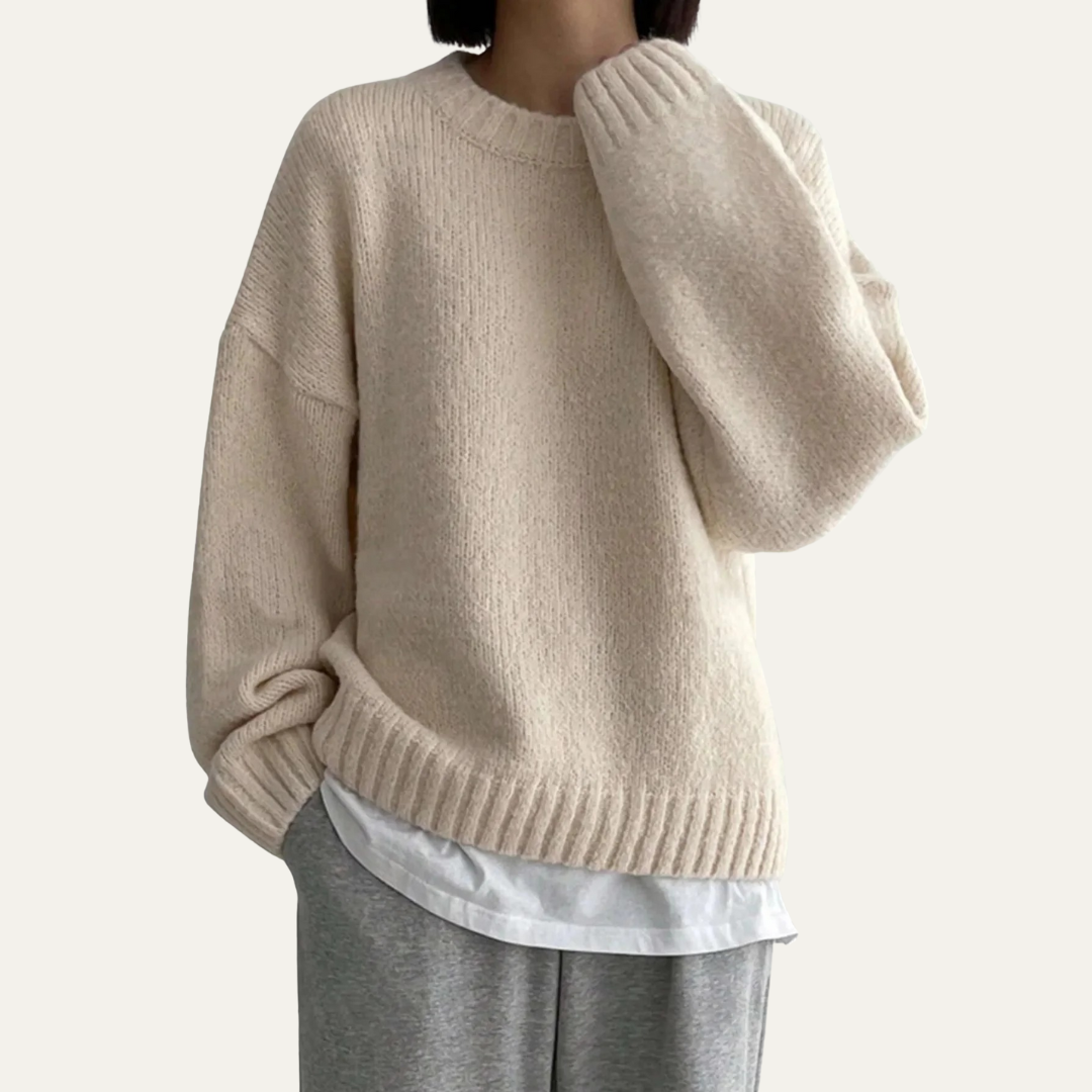 Women’s Comfortable Crew-Neck Knit Sweater