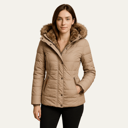 Women’s Faux Fur Hooded Quilted Puffer Jacket