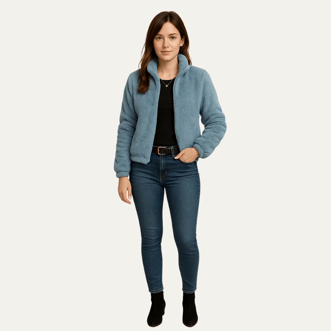 Women’s Plush Cropped Teddy Bomber