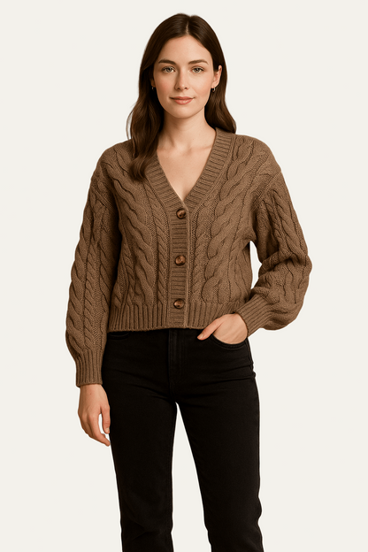Women’s Wool Knit Cable Cardigan