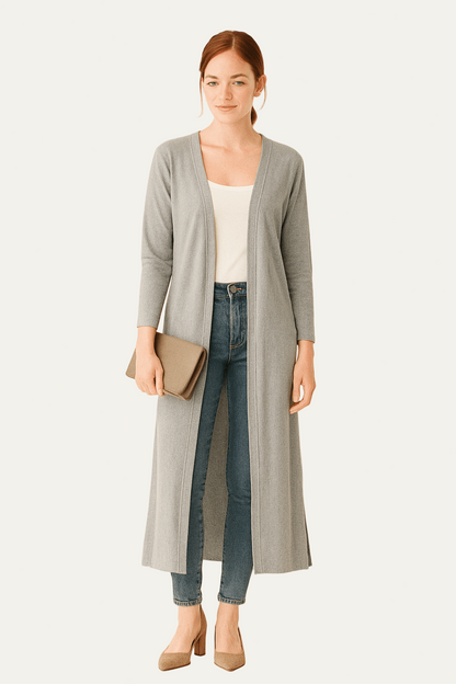 Women’s Long-Line Open Cardigan
