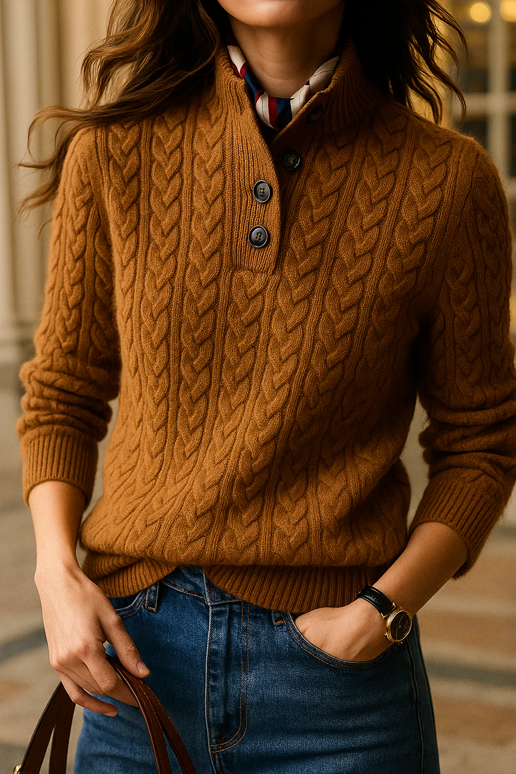 Women’s Cashmere Stand Collar Sweater