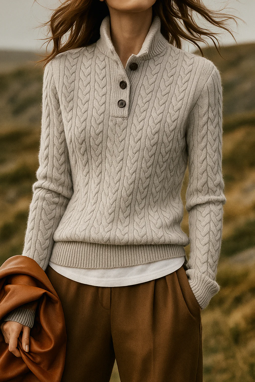 Women’s Cashmere Stand Collar Sweater