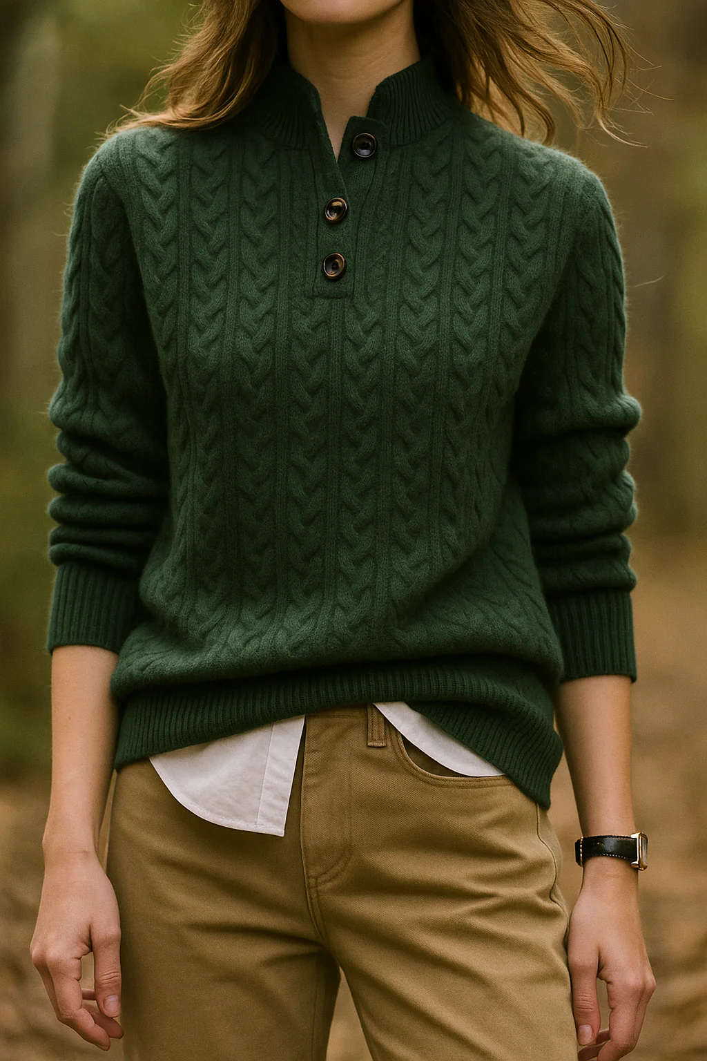 Women’s Cashmere Stand Collar Sweater