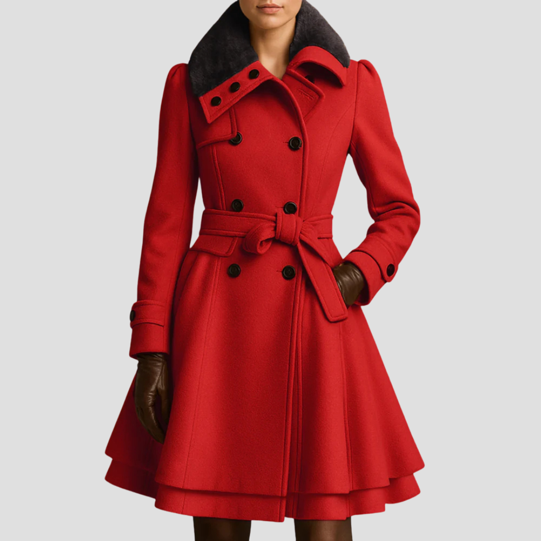 Women’s Double-Breasted Flared Coat