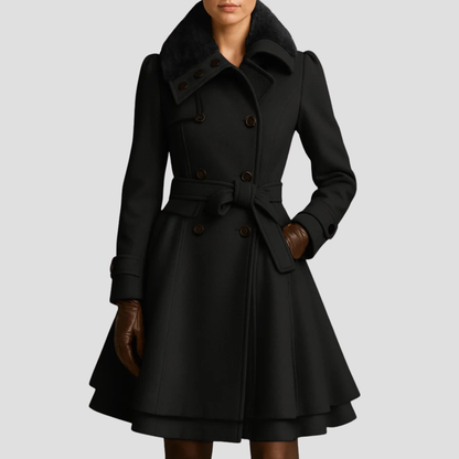 Women’s Double-Breasted Flared Coat