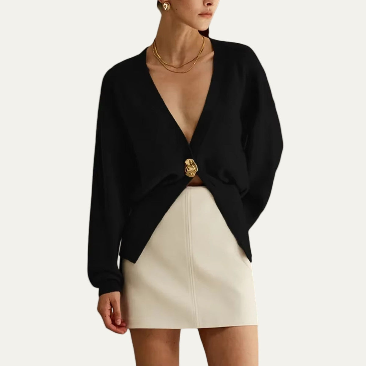 Women’s Peplum V-Neck Cardigan Sweater