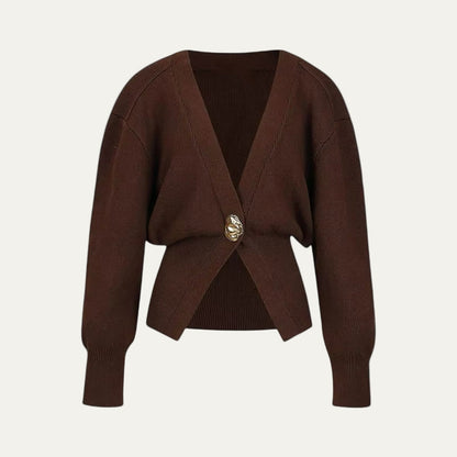 Women’s Peplum V-Neck Cardigan Sweater