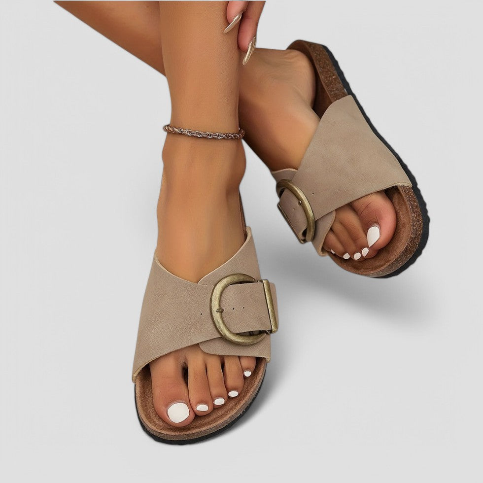 Women’s Buckle Strap Beach Slippers
