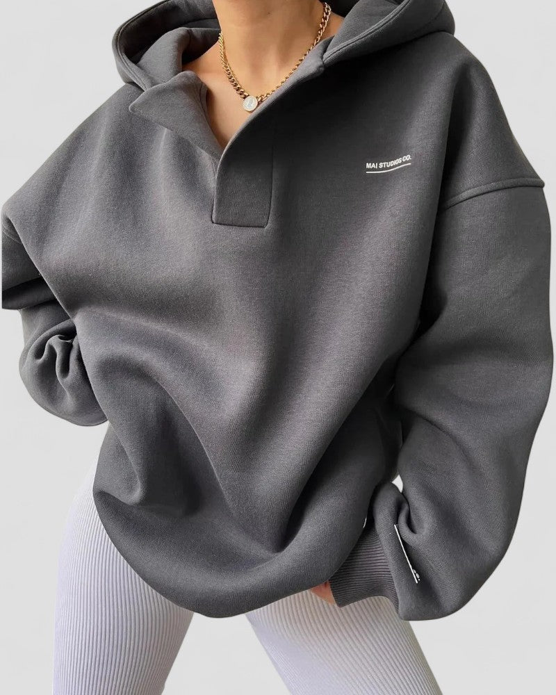 Women’s V-neck Hooded Pullover