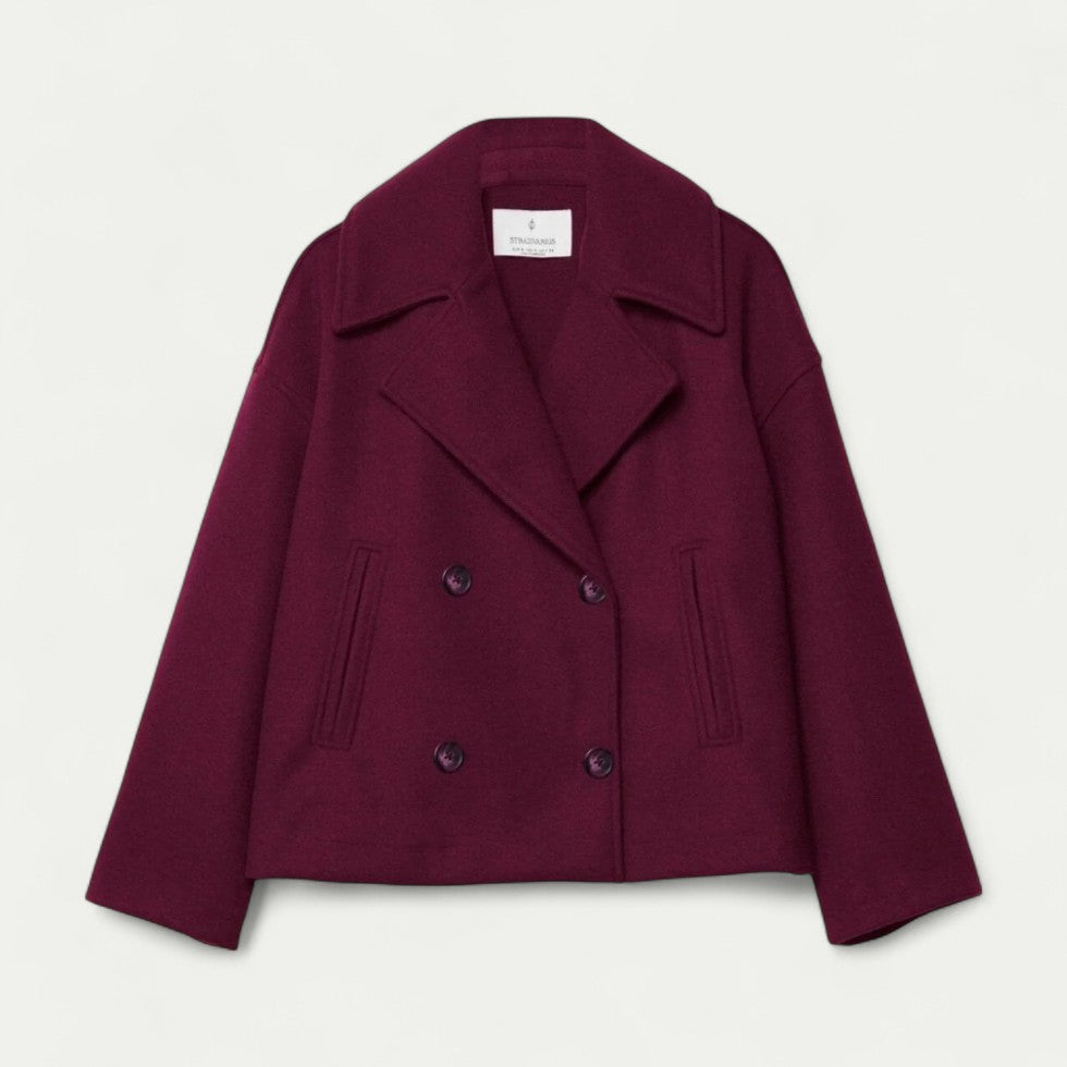 Women’s Cropped Double-Breasted Peacoat