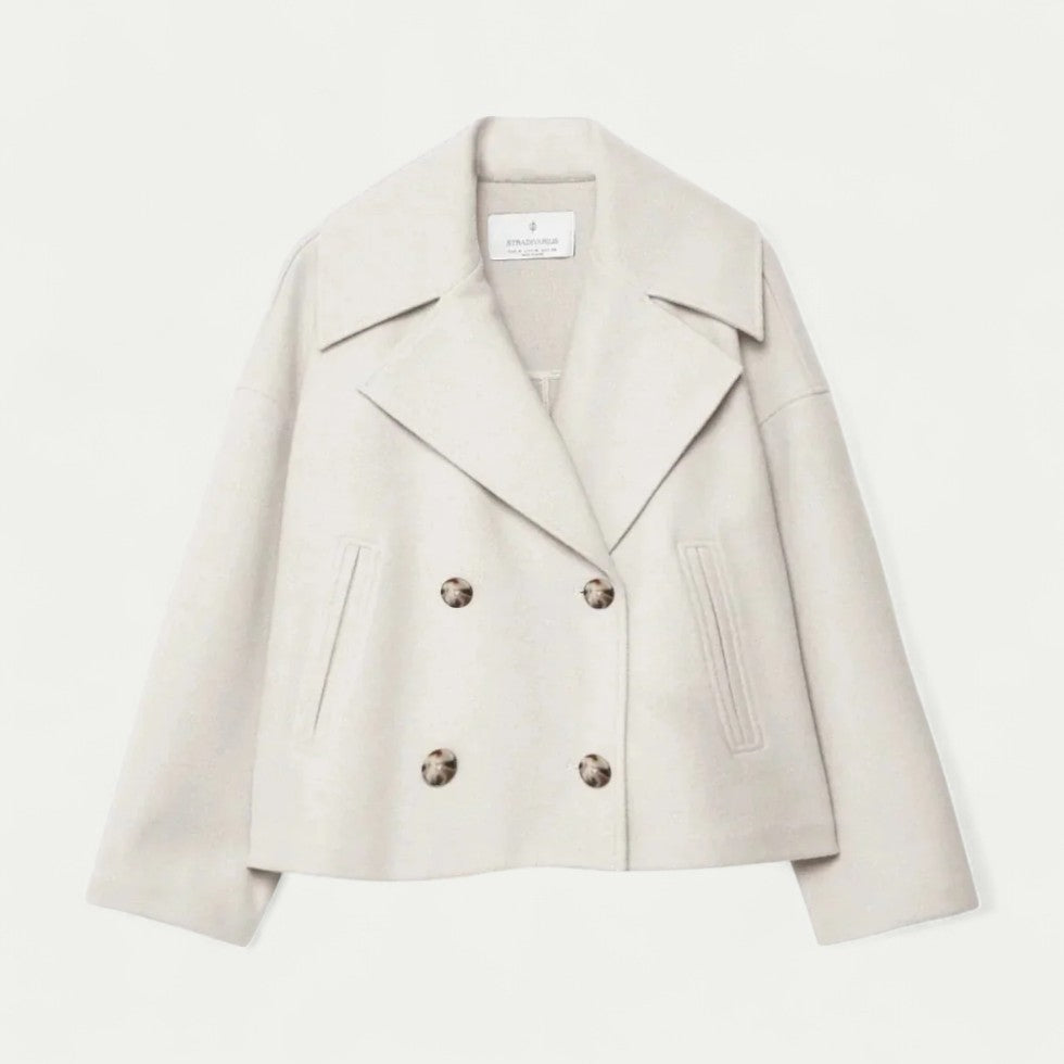 Women’s Cropped Double-Breasted Peacoat