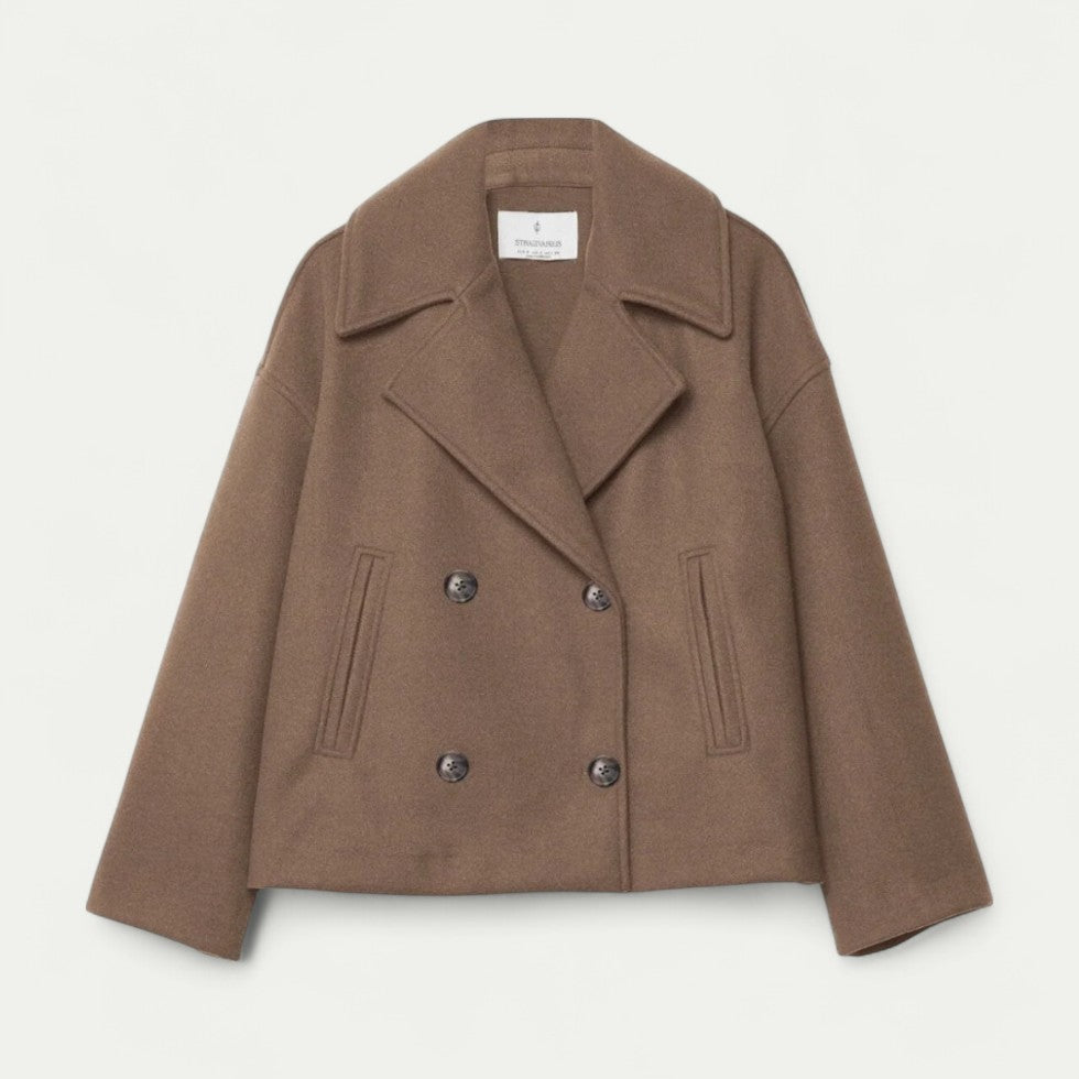 Women’s Cropped Double-Breasted Peacoat