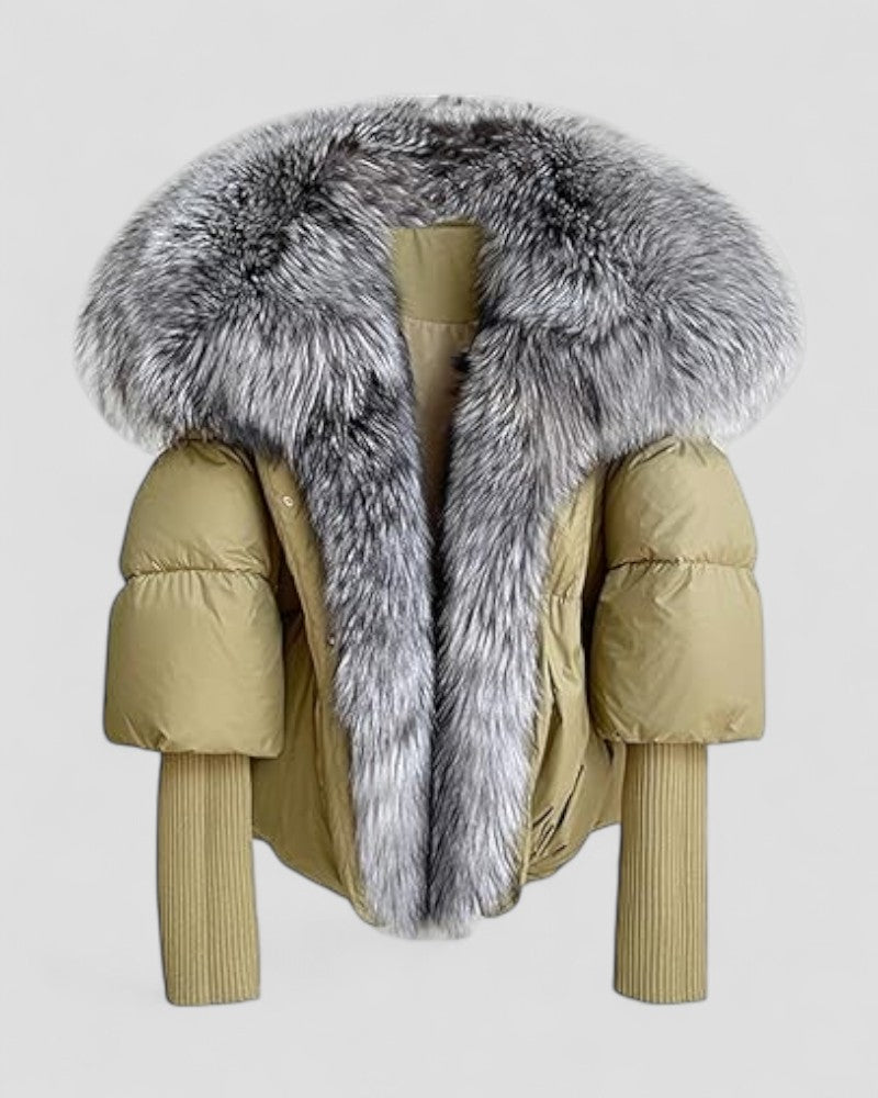 Faux Fur Collar Puffer Jacket for Women