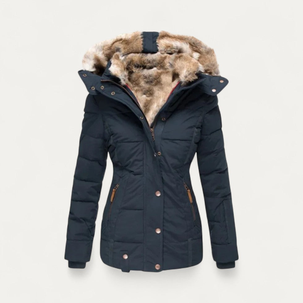 Women’s Quilted Faux Fur Hooded Parka