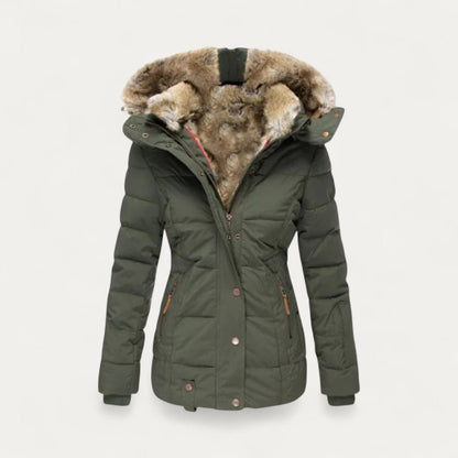 Women’s Quilted Faux Fur Hooded Parka