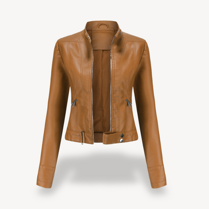 Faux Leather Biker Jacket for Women