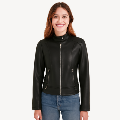 Women’s Contrast Leather Jacket