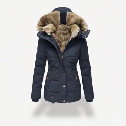 Women’s Fur Collar Hooded Winter Coat