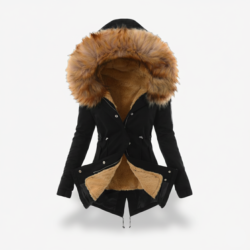 Women’s Fur Collar Hooded Winter Coat