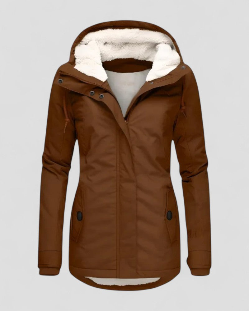 Insulated Waterproof Winter Jacket with Hood for Women