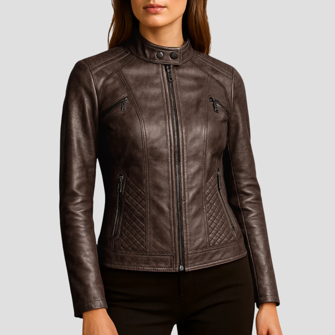 Women’s Quilted Faux Leather Jacket