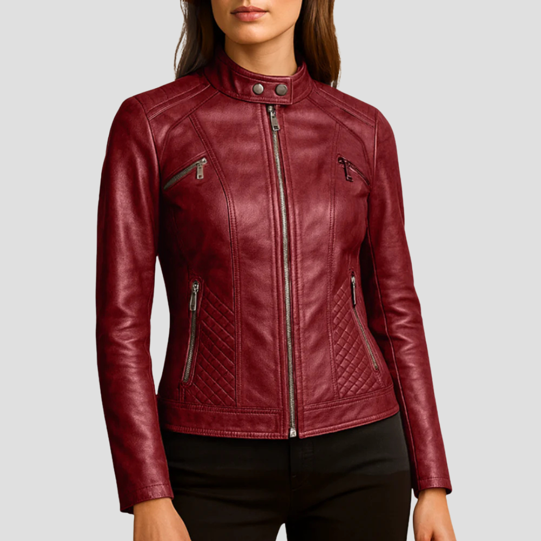 Women’s Quilted Faux Leather Jacket