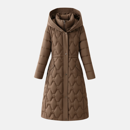 Women’s Fitted Diamond-Quilted Puffer Coat