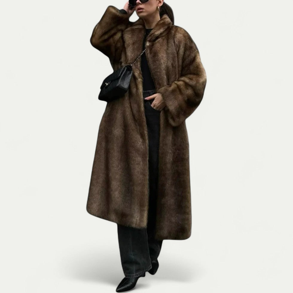 Women’s Long Plush Faux Fur Coat